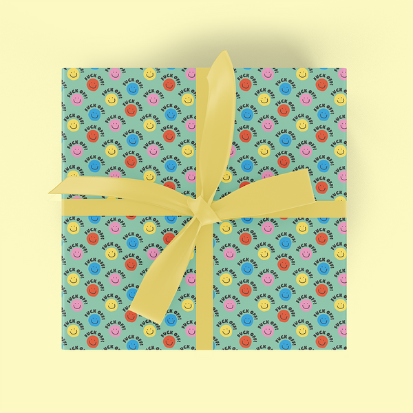 Fuck Off Rainbow Smiley Flat Wrap