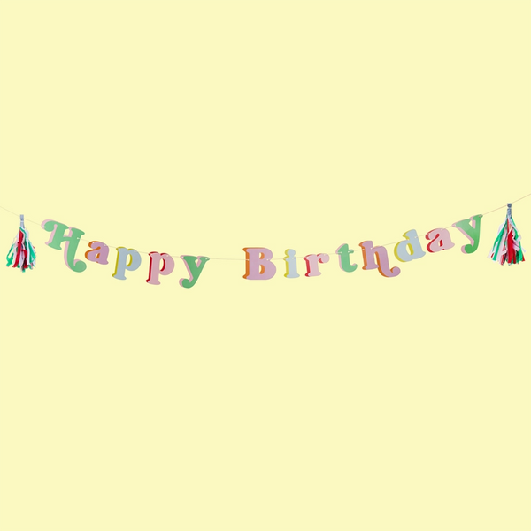 Pastel Birthday Tassel Banner