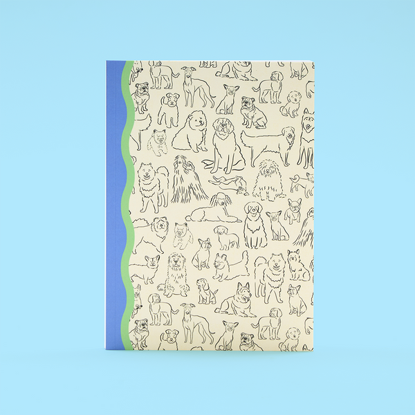 A5 Black & White Sketchy Dogs Notebook