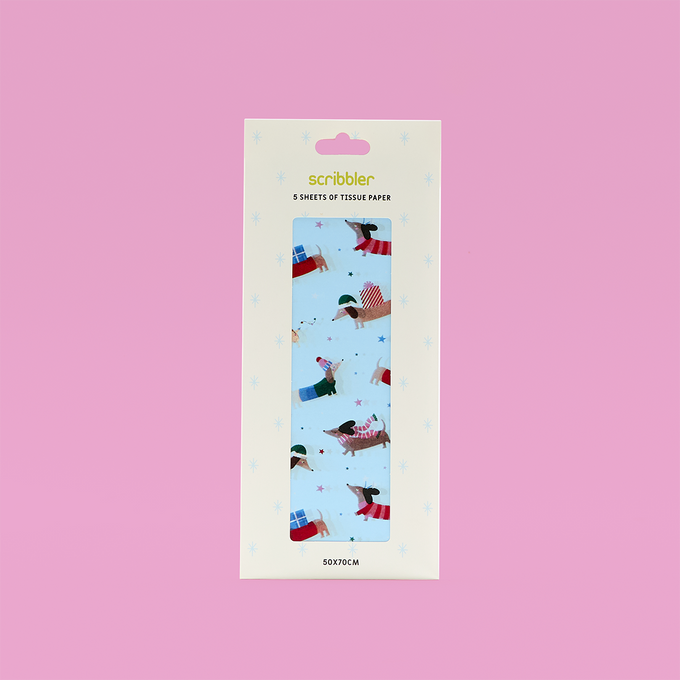 Festive Sausage Dog Tissue Paper