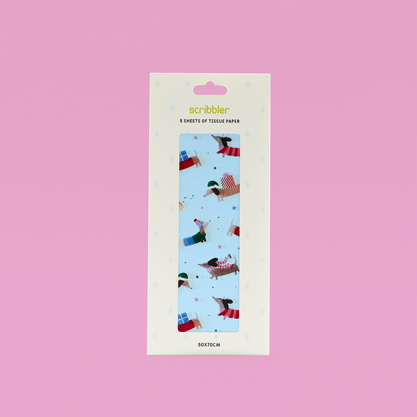 Festive Sausage Dog Tissue Paper
