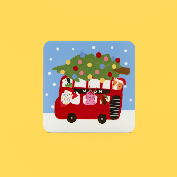 London Bus Xmas Coaster