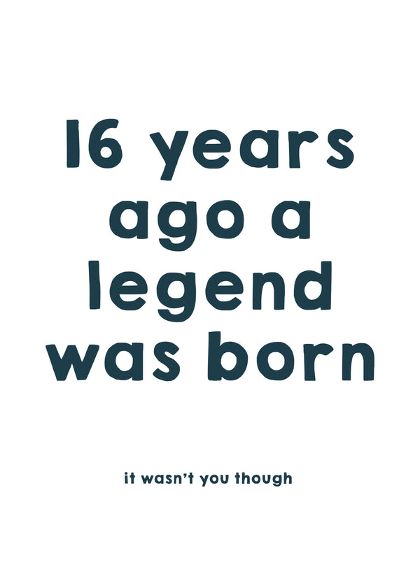 16 Years Ago A Legend Was Born Card