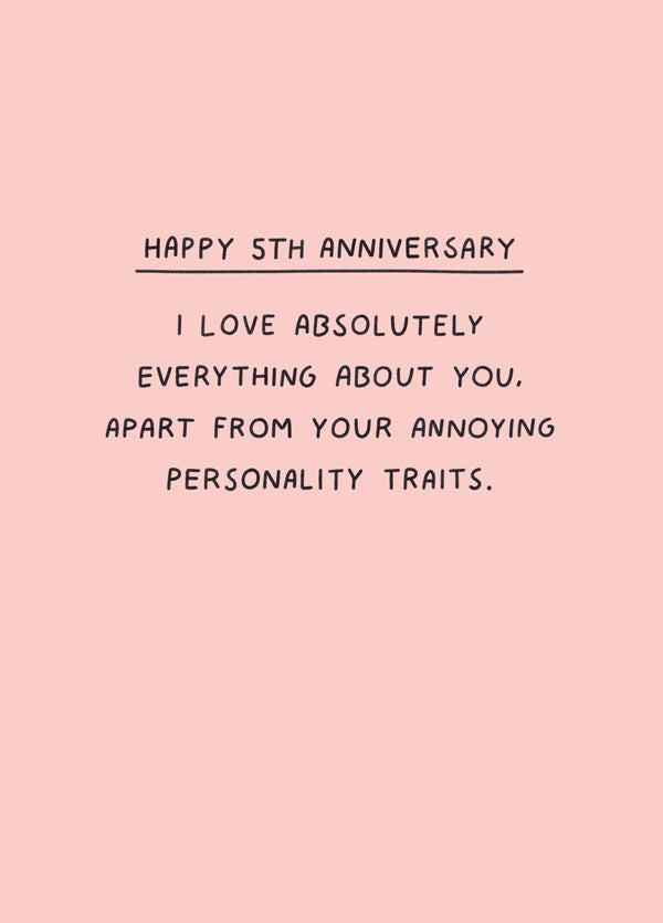 Happy Fifth Anniversary Card