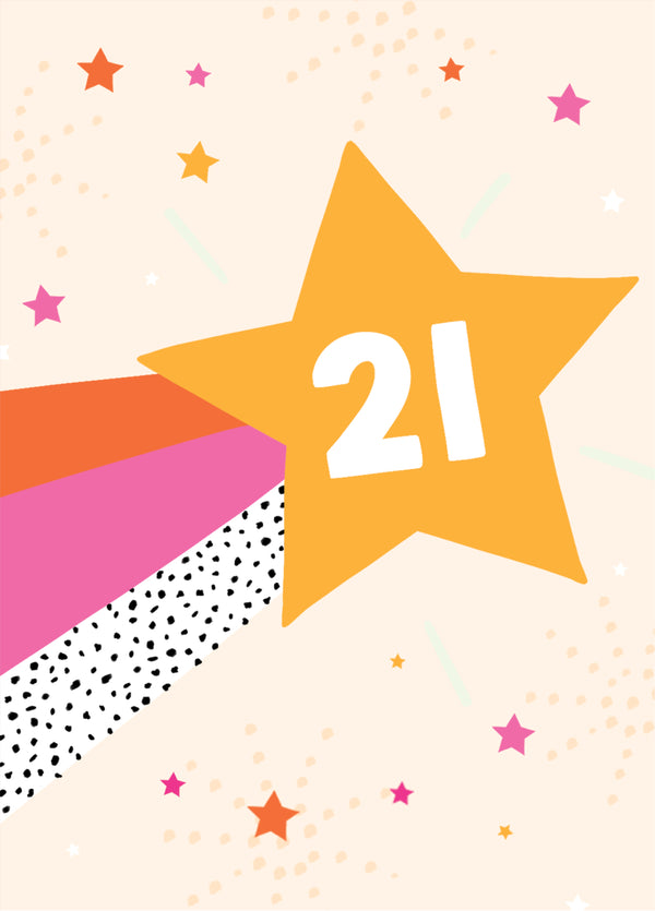 Shooting Star 21st Birthday Card