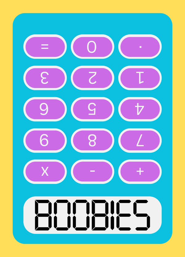 BOOBIES Retro Calculator Card