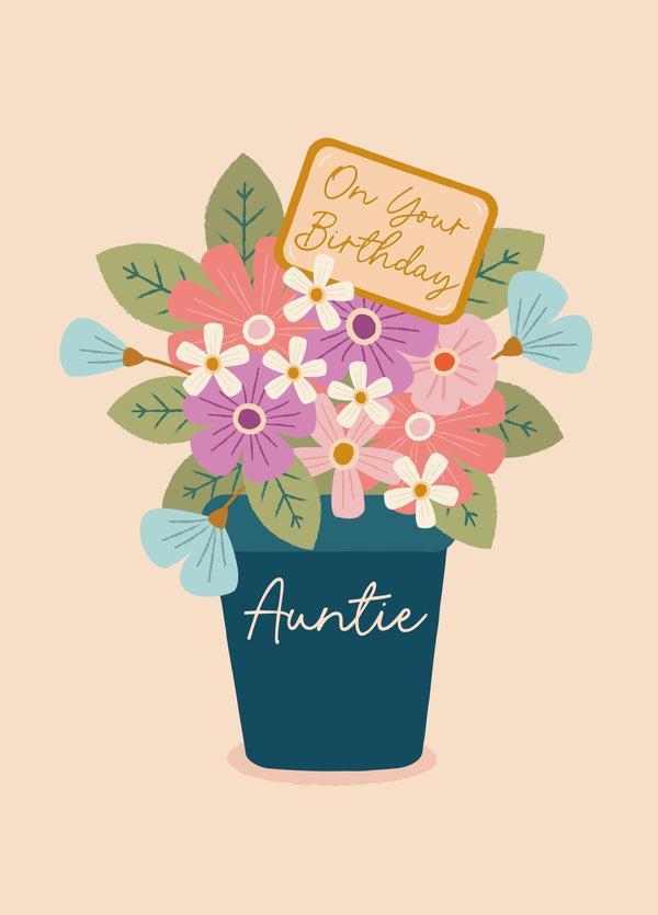 Happy Birthday Auntie, Here's Some Flowers! Card