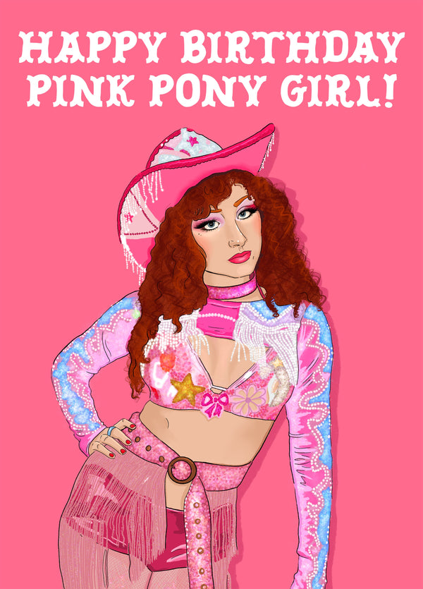 Pink Pony Girl Card