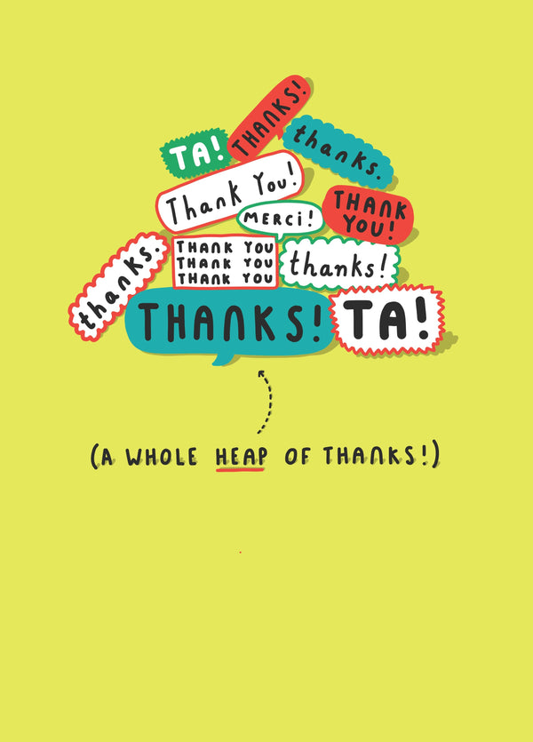 A Whole Heap Of Thanks Card