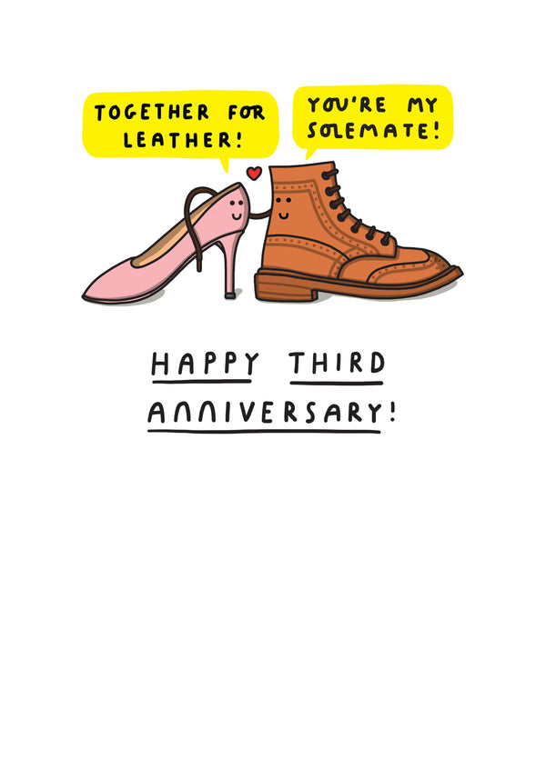 Together For Leather! 3rd Anniversary Card