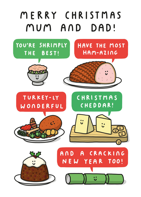 Merry Christmas Mum And Dad Card
