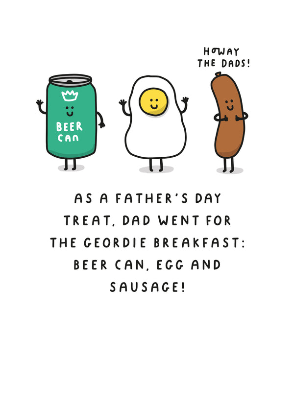 The Geordie Breakfast! Funny Father's Day Card
