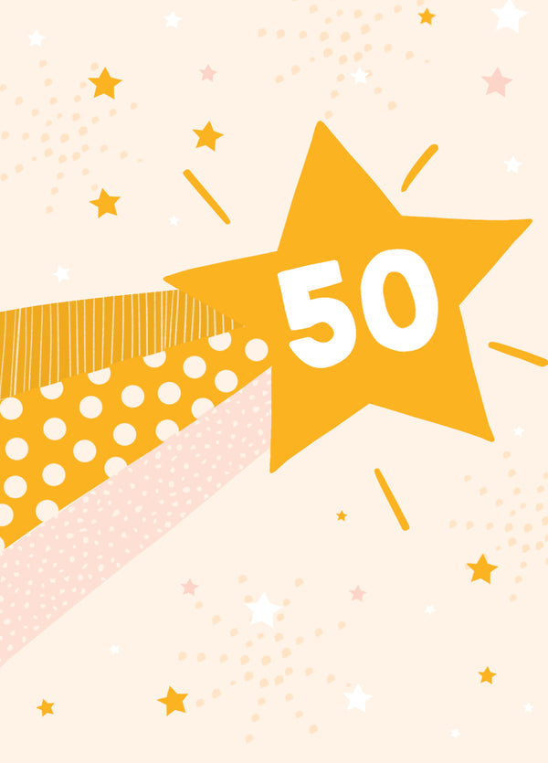 Shooting Star 50th Birthday Card
