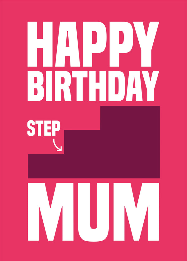 Step-Mum Bold Type Birthday Card