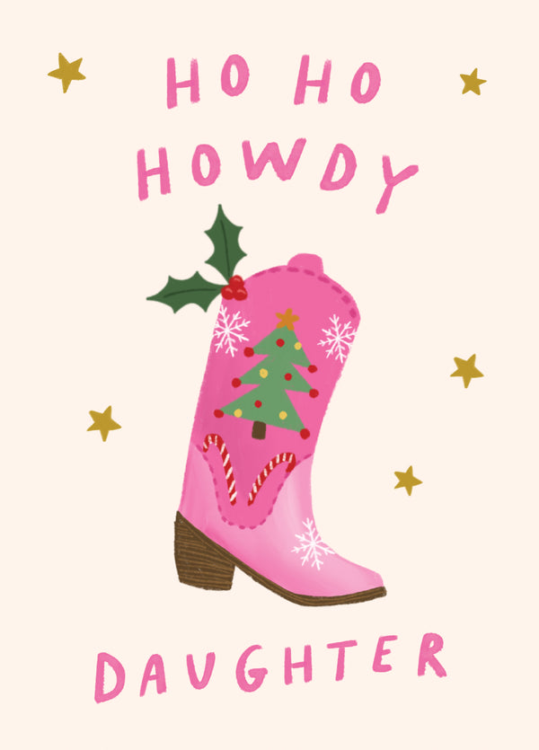 Ho Ho Howdy Daughter Christmas Card