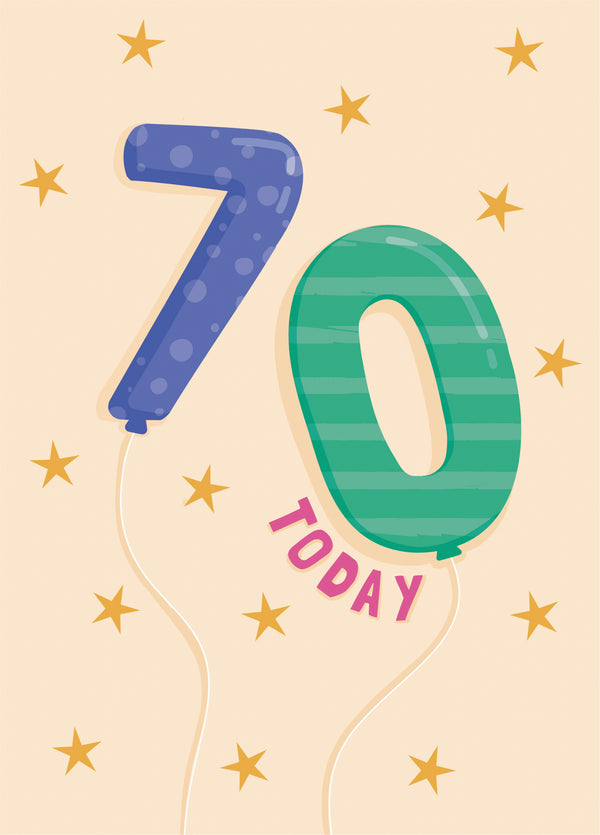 70 Today Balloons Birthday Card