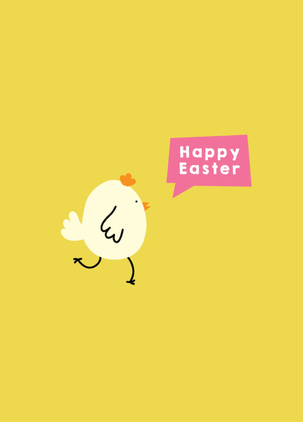 Running Chick Happy Easter Card