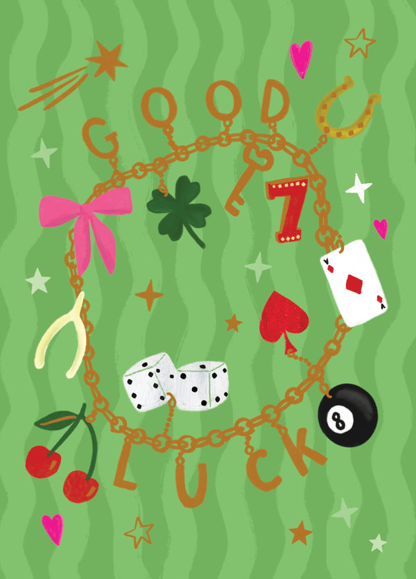 Charm Bracelet Good Luck Card