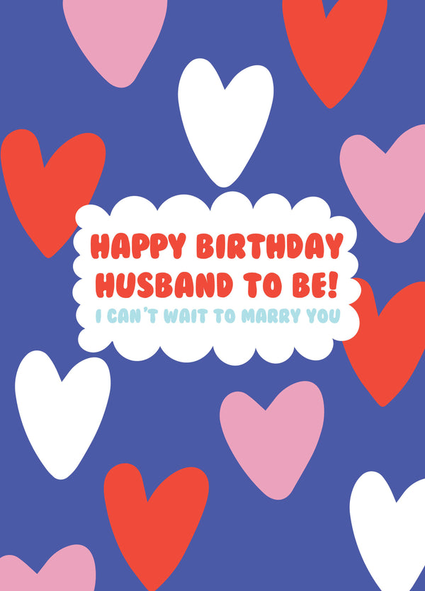 Husband-To-Be Hearts Birthday Card