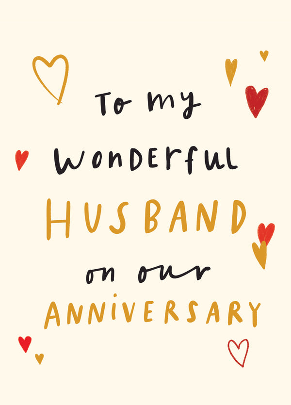 Wonderful Husband Type Anniversary Card