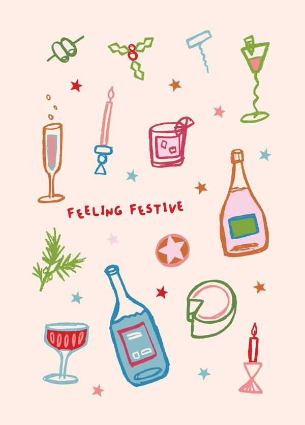 Festive Drinks Christmas Card