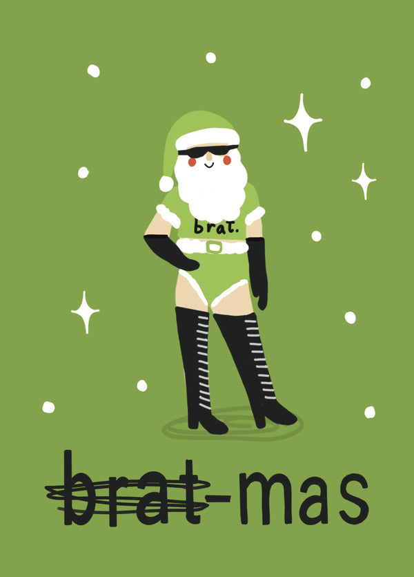 Brat-mas Santa Christmas Card