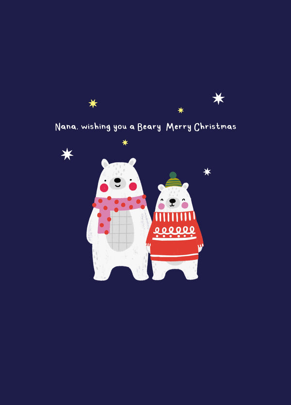 Nana Beary Merry Christmas Card
