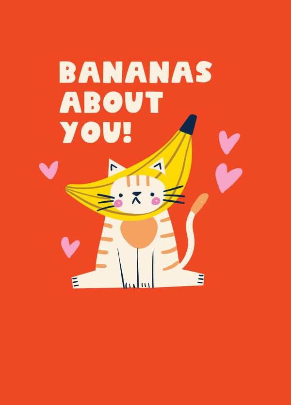 Banana Cat Valentine's Card