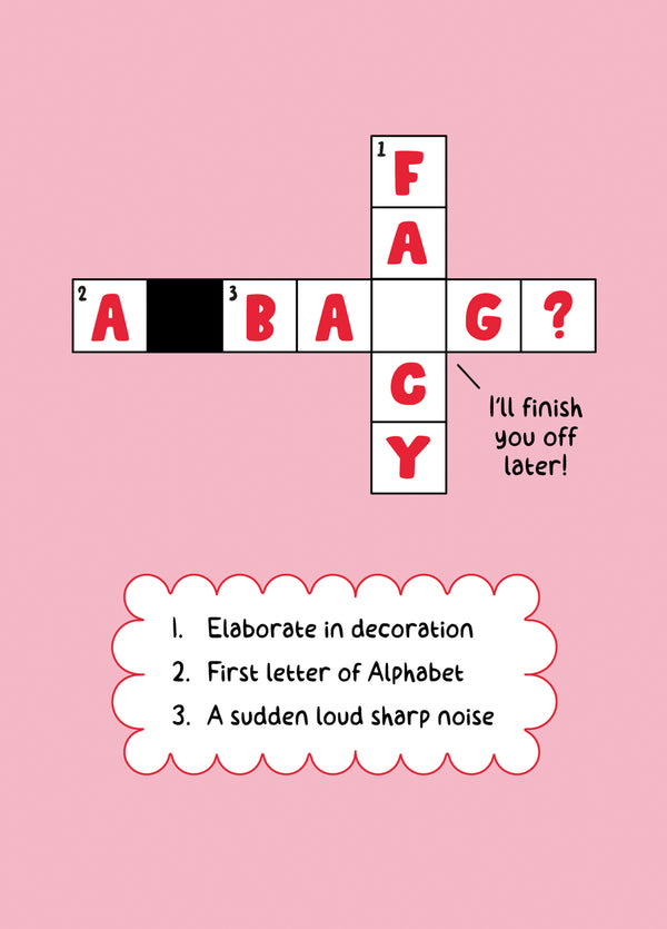 Naughty Crossword Valentine's Card