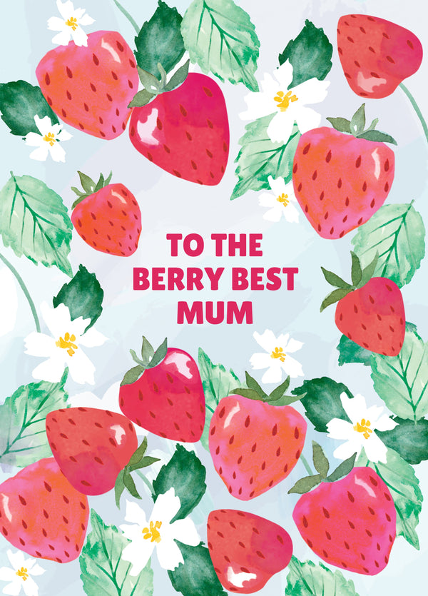 Berry Best Strawberry Art Mother's Day Card