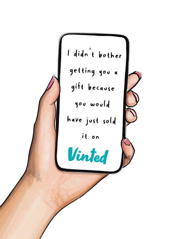Vinted Addict Greeting Card | Funny Card For Friends & Family Who Sell Everything